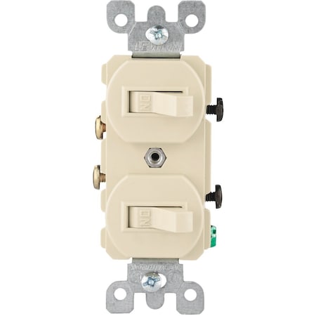 Leviton Single Pole Ivory 15A Quiet Duplex Switch S01-05224-2IS